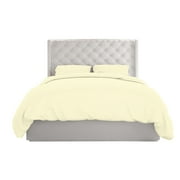 BedDecor 600 TC 100% Egyptian Cotton 3 Pcs Duvet Cover Solid (Ivory, Twin/Twin Xl)